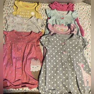 💖 7 piece romper set 💖 Cat & Jack and Carters 3 months baby bundle lot